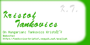 kristof tankovics business card